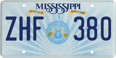 MS license plate ZHF380