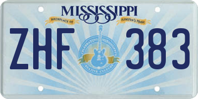 MS license plate ZHF383