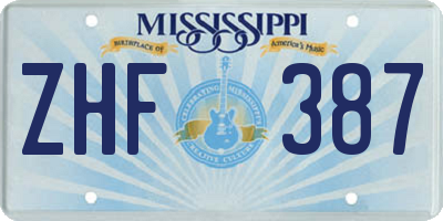 MS license plate ZHF387