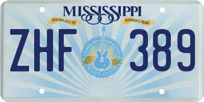 MS license plate ZHF389