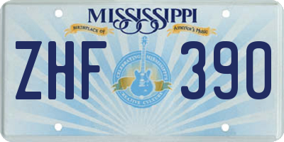 MS license plate ZHF390