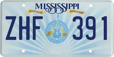 MS license plate ZHF391