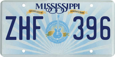 MS license plate ZHF396