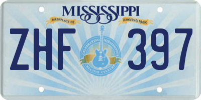 MS license plate ZHF397