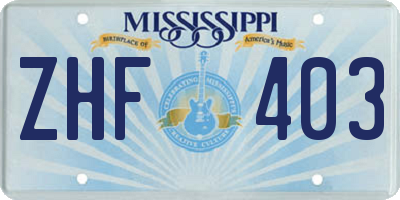 MS license plate ZHF403