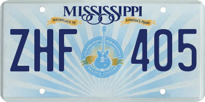 MS license plate ZHF405