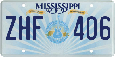 MS license plate ZHF406