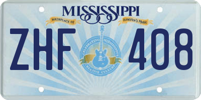MS license plate ZHF408