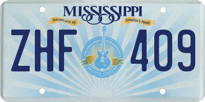 MS license plate ZHF409
