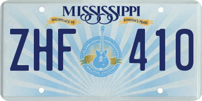MS license plate ZHF410
