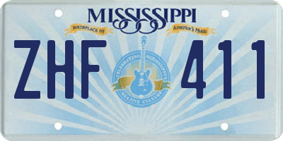 MS license plate ZHF411