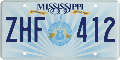 MS license plate ZHF412