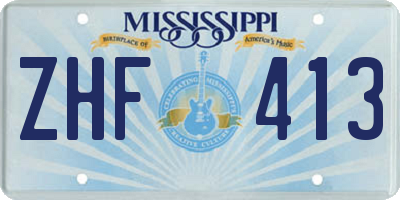 MS license plate ZHF413