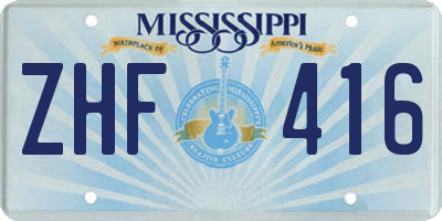MS license plate ZHF416