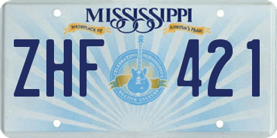 MS license plate ZHF421