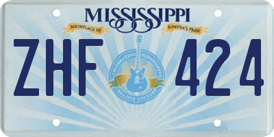MS license plate ZHF424