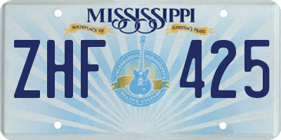 MS license plate ZHF425