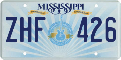 MS license plate ZHF426