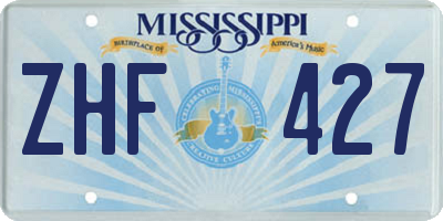 MS license plate ZHF427