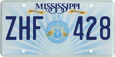 MS license plate ZHF428