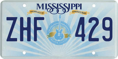 MS license plate ZHF429