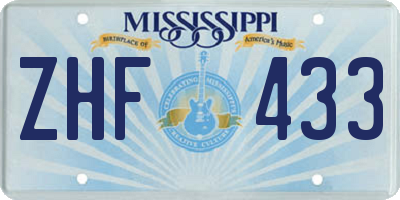 MS license plate ZHF433