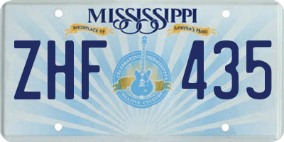 MS license plate ZHF435