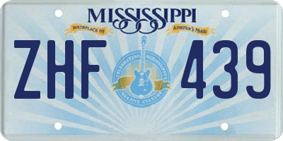 MS license plate ZHF439