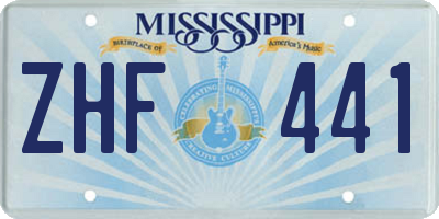 MS license plate ZHF441