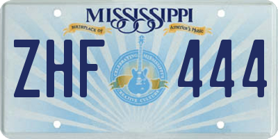 MS license plate ZHF444