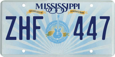 MS license plate ZHF447