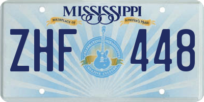 MS license plate ZHF448