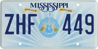 MS license plate ZHF449