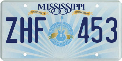 MS license plate ZHF453