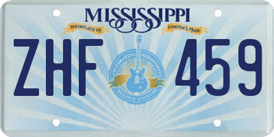 MS license plate ZHF459