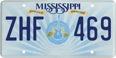 MS license plate ZHF469
