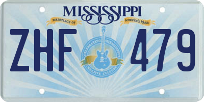 MS license plate ZHF479