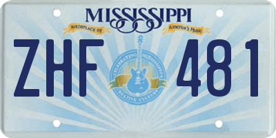 MS license plate ZHF481