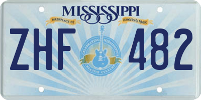 MS license plate ZHF482