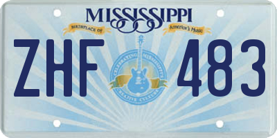 MS license plate ZHF483