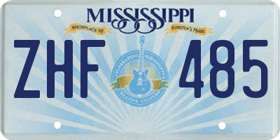 MS license plate ZHF485