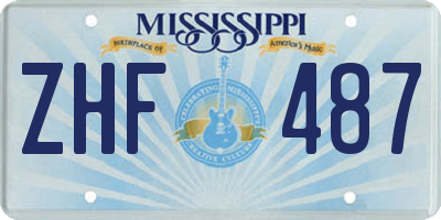 MS license plate ZHF487