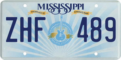 MS license plate ZHF489