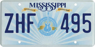 MS license plate ZHF495