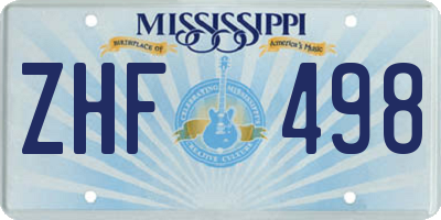 MS license plate ZHF498