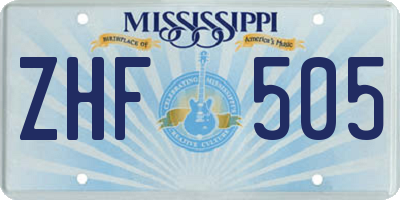 MS license plate ZHF505