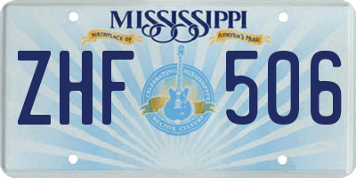 MS license plate ZHF506