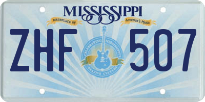 MS license plate ZHF507