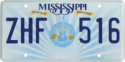 MS license plate ZHF516