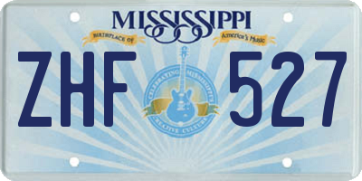 MS license plate ZHF527
